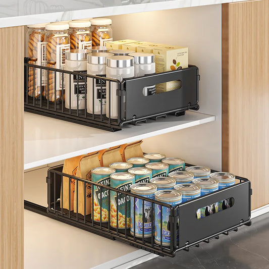 Pull-Out Kitchen Sink Storage Rack