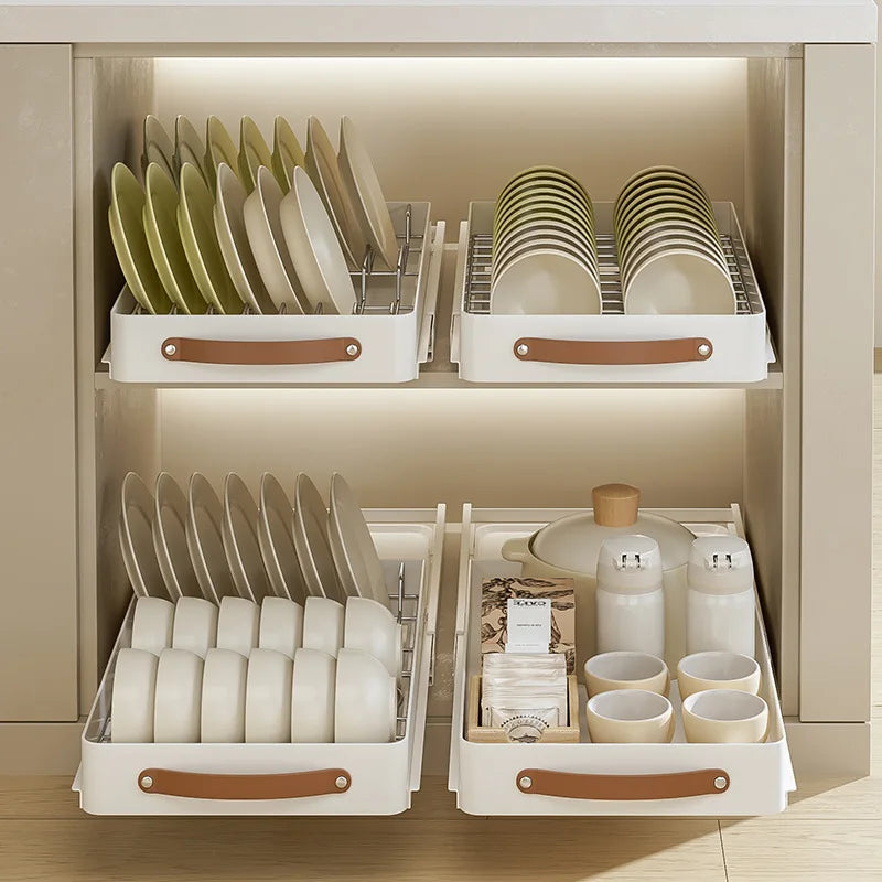 Pull-Out Cabinet Organizer with Sliding Rail