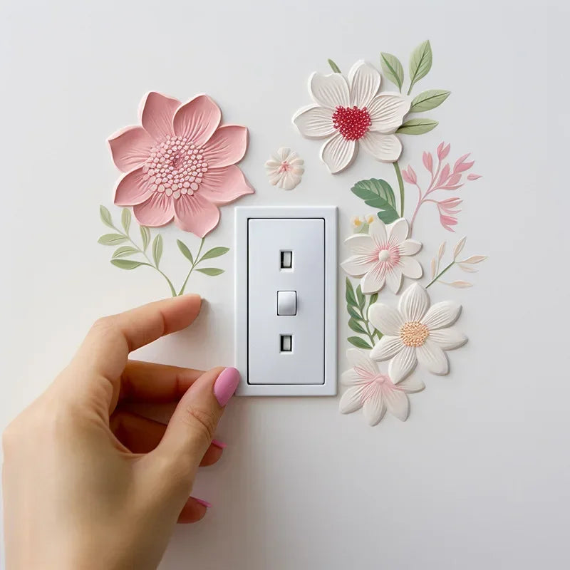 Flower Switch Wall Sticker
