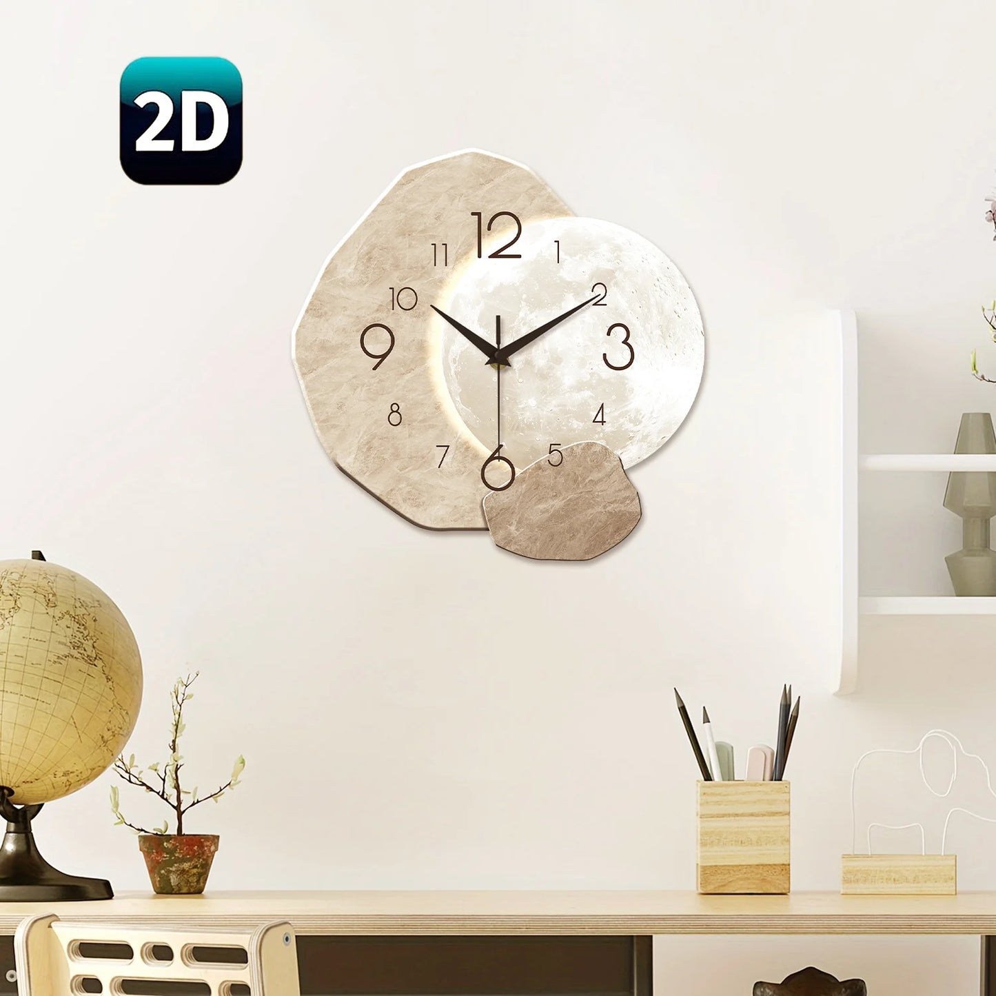 Homevia Modern Silent Wooden Wall Clock