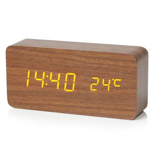 Modern Wooden LED Digital Alarm Clock