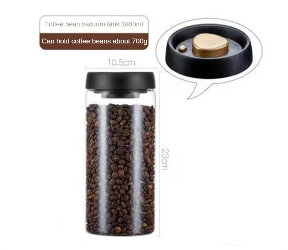 Vacuum Airtight Glass Coffee Container
