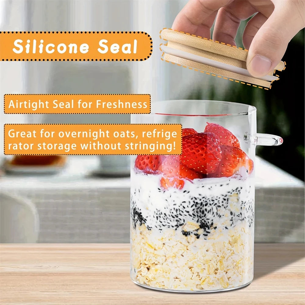 Airtight Glass Jars with Bamboo Lids & Spoons