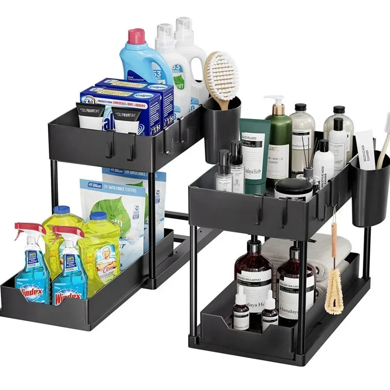 Tier Under Sink Organizer – Sliding Cabinet Storage Rack