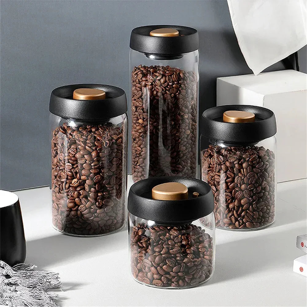 Vacuum Airtight Glass Coffee Container