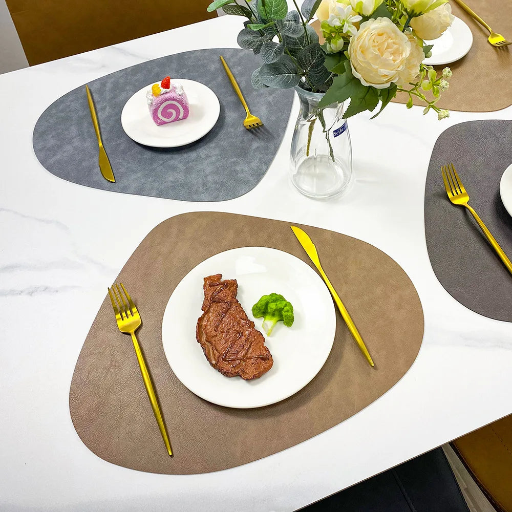 Nordic Style Leather Table Mat
