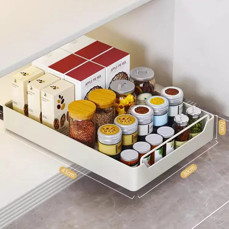Pull-Out Cabinet Organizer with Sliding Rail