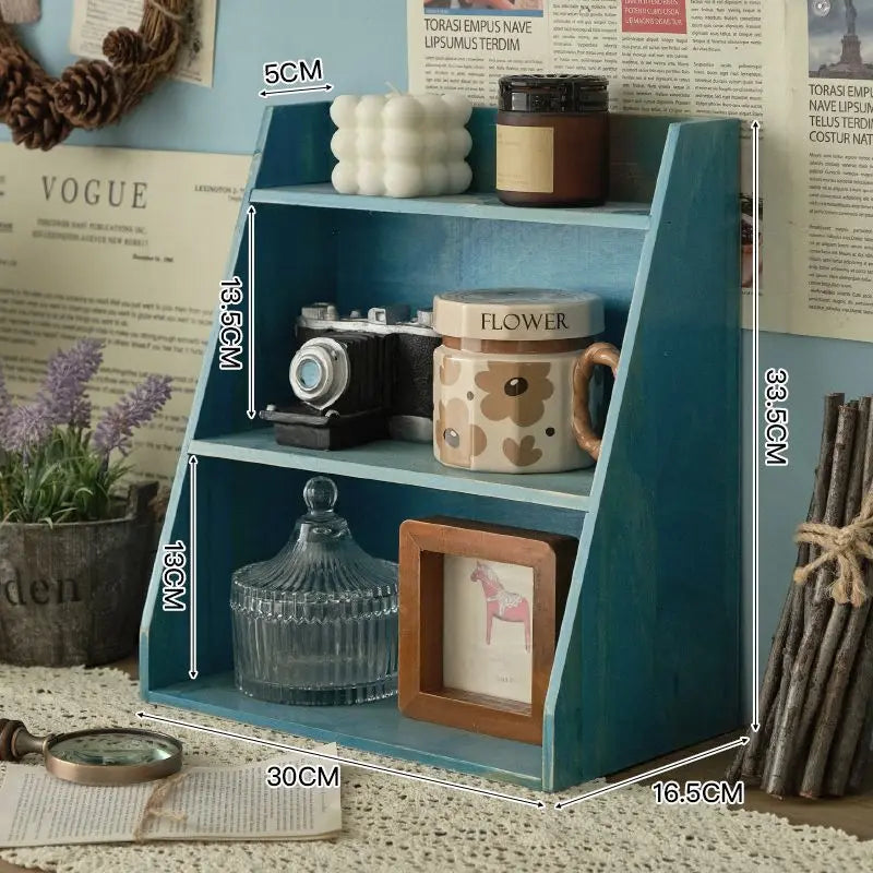 Rustic Solid Wood Cosmetic Organizer