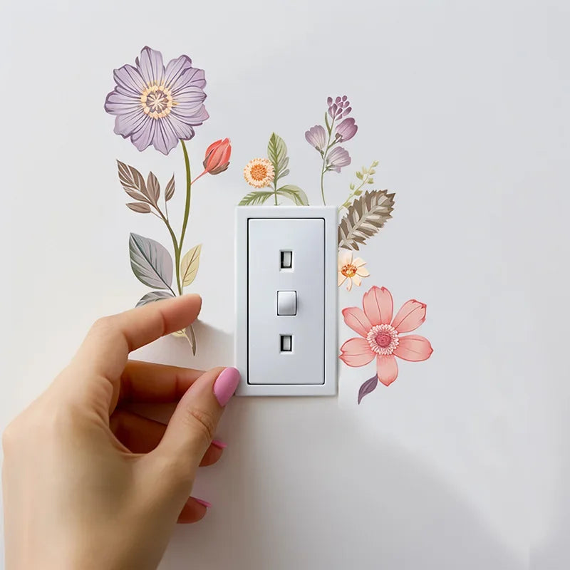 Flower Switch Wall Sticker