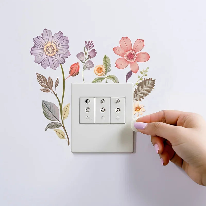 Flower Switch Wall Sticker