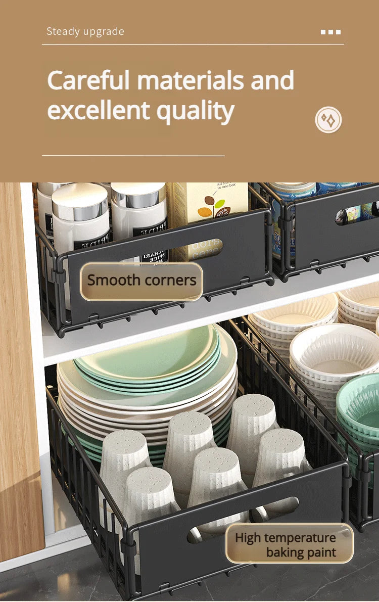 Pull-Out Kitchen Sink Storage Rack