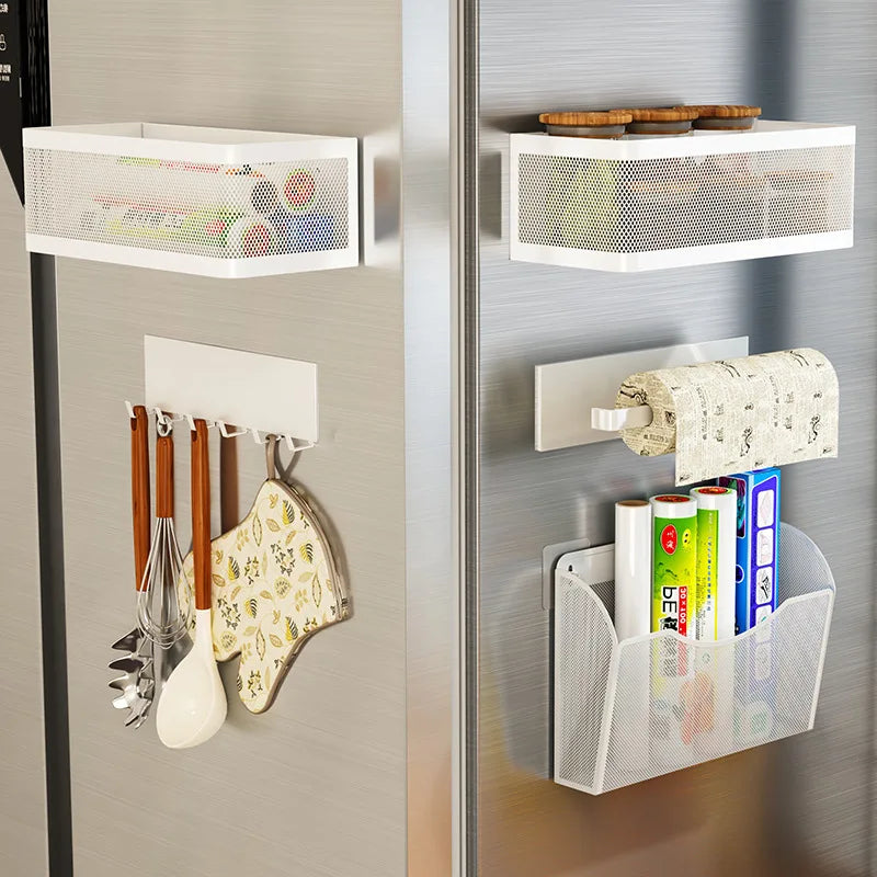 Magnetic Fridge Organizer Shelf – Side Hanging Storage Rack