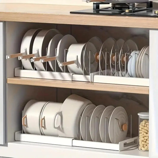 Expandable Pot & Pan Organizer with Adjustable Dividers