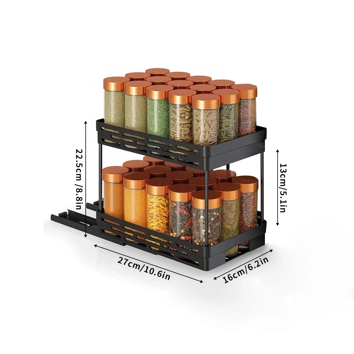 Pull-Out Double Layer Kitchen Organizer