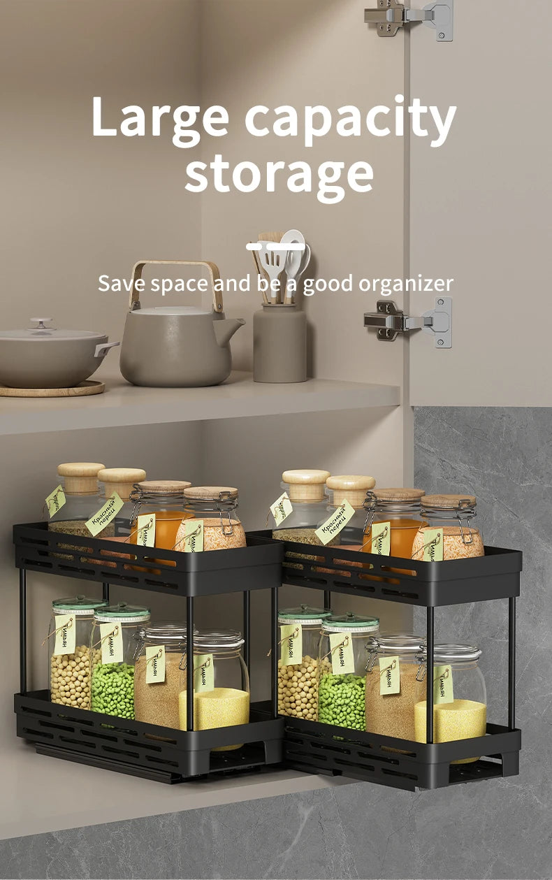 Pull-Out Double Layer Kitchen Organizer