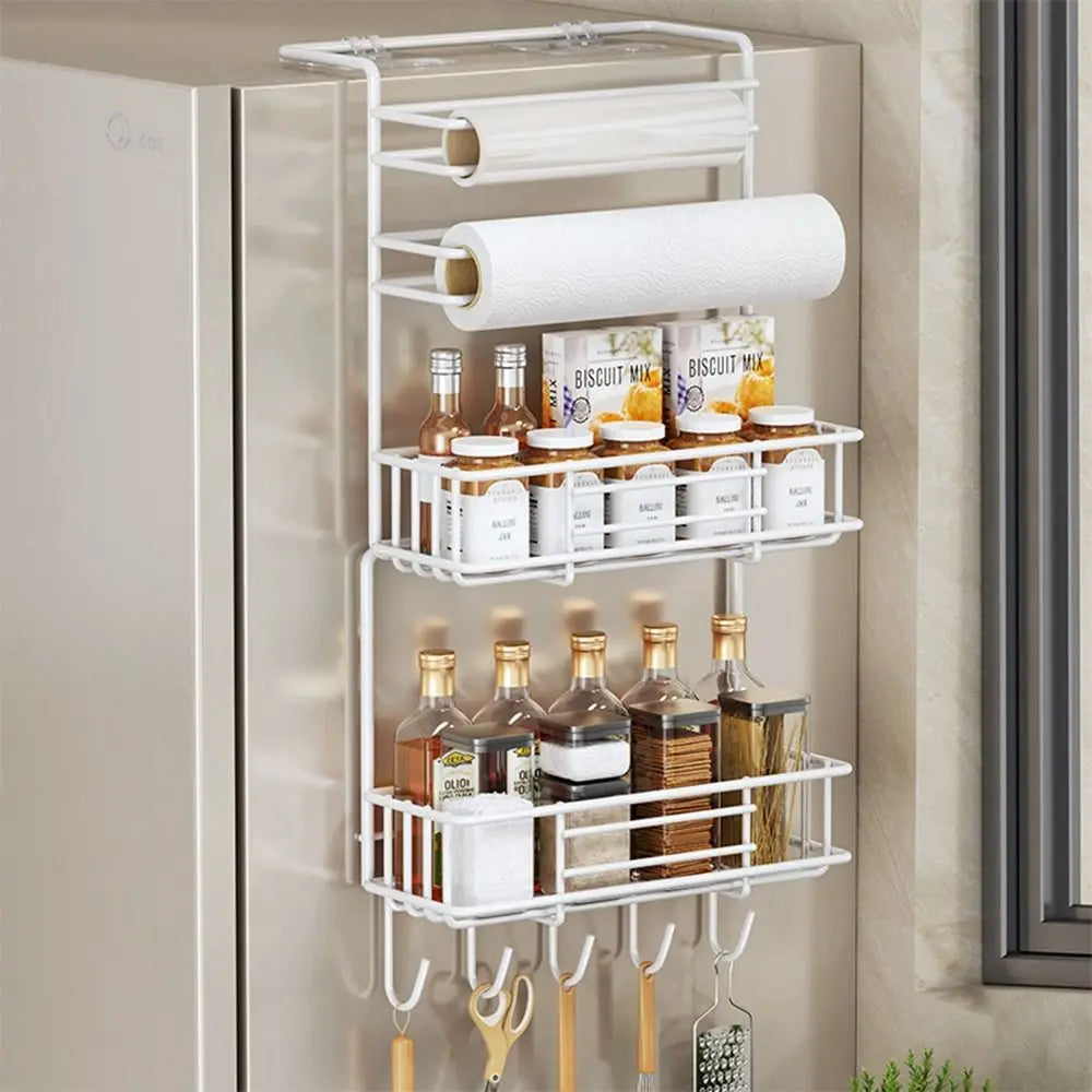 No-Drill Carbon Steel Refrigerator Side Shelf