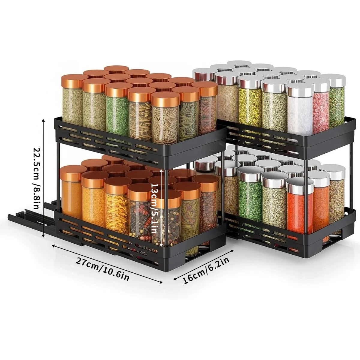 Pull-Out Double Layer Kitchen Organizer