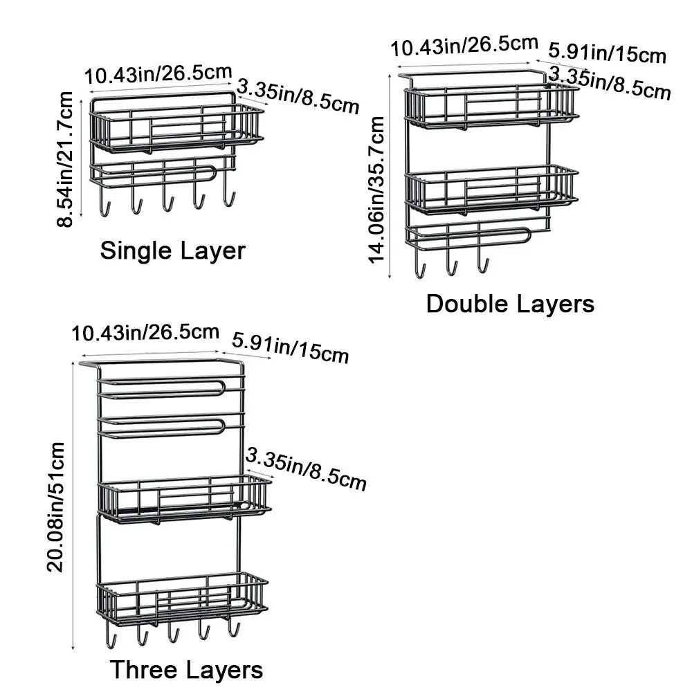 No-Drill Carbon Steel Refrigerator Side Shelf