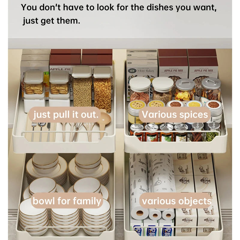 Pull-Out Cabinet Organizer with Sliding Rail
