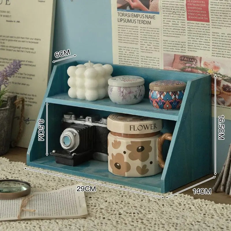 Rustic Solid Wood Cosmetic Organizer