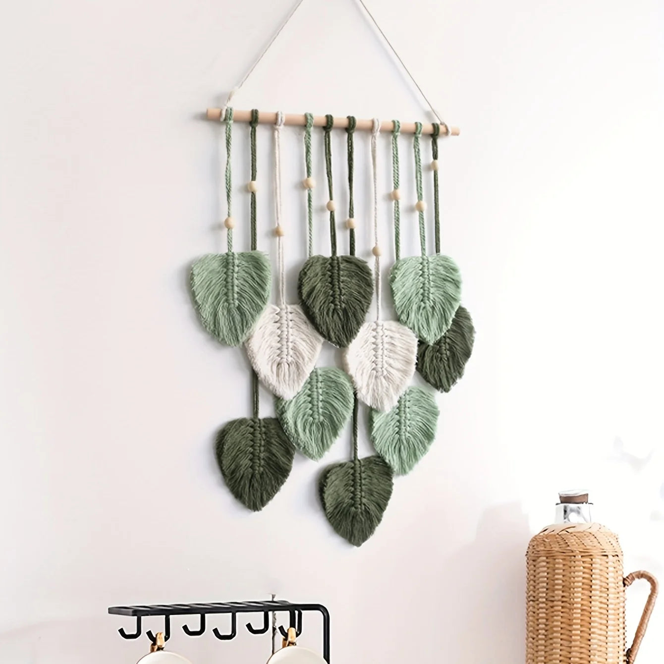 Boho Macrame Leaf Garland Wall Decor