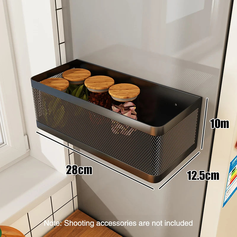 Magnetic Fridge Organizer Shelf – Side Hanging Storage Rack