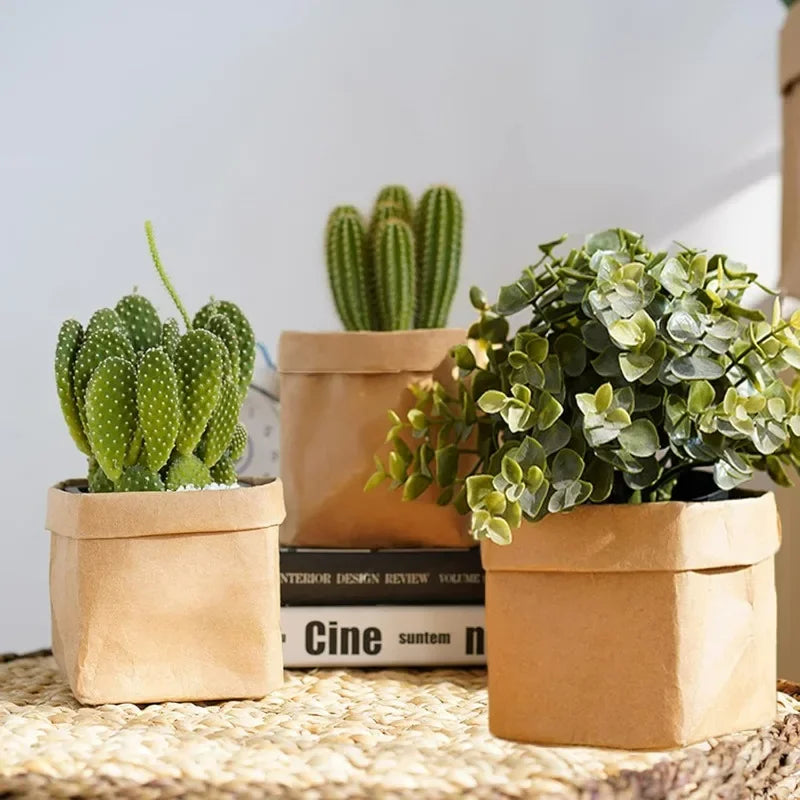 Washable Kraft Paper Bags Set