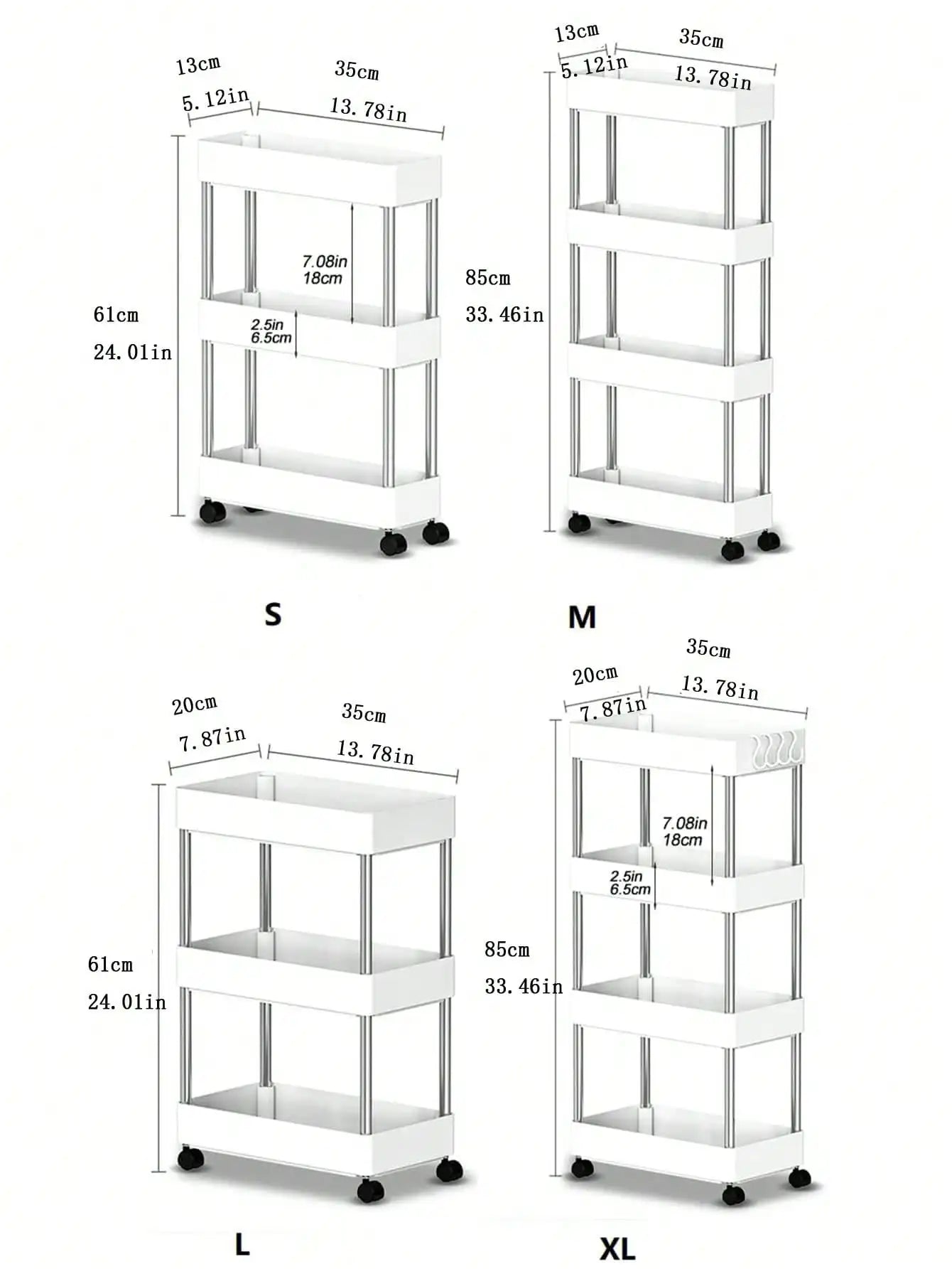 Movable Slim Storage Cart