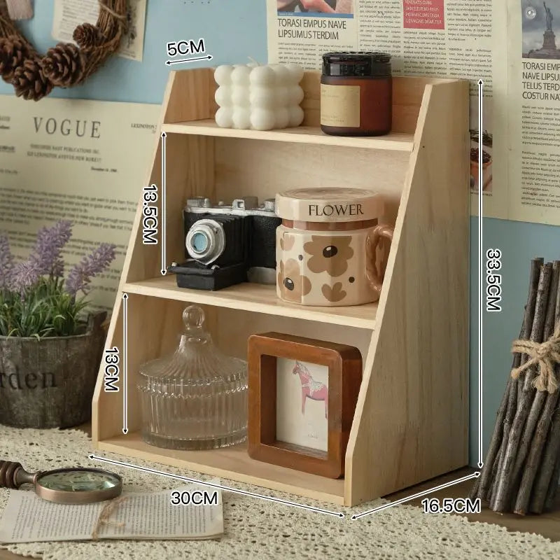 Rustic Solid Wood Cosmetic Organizer