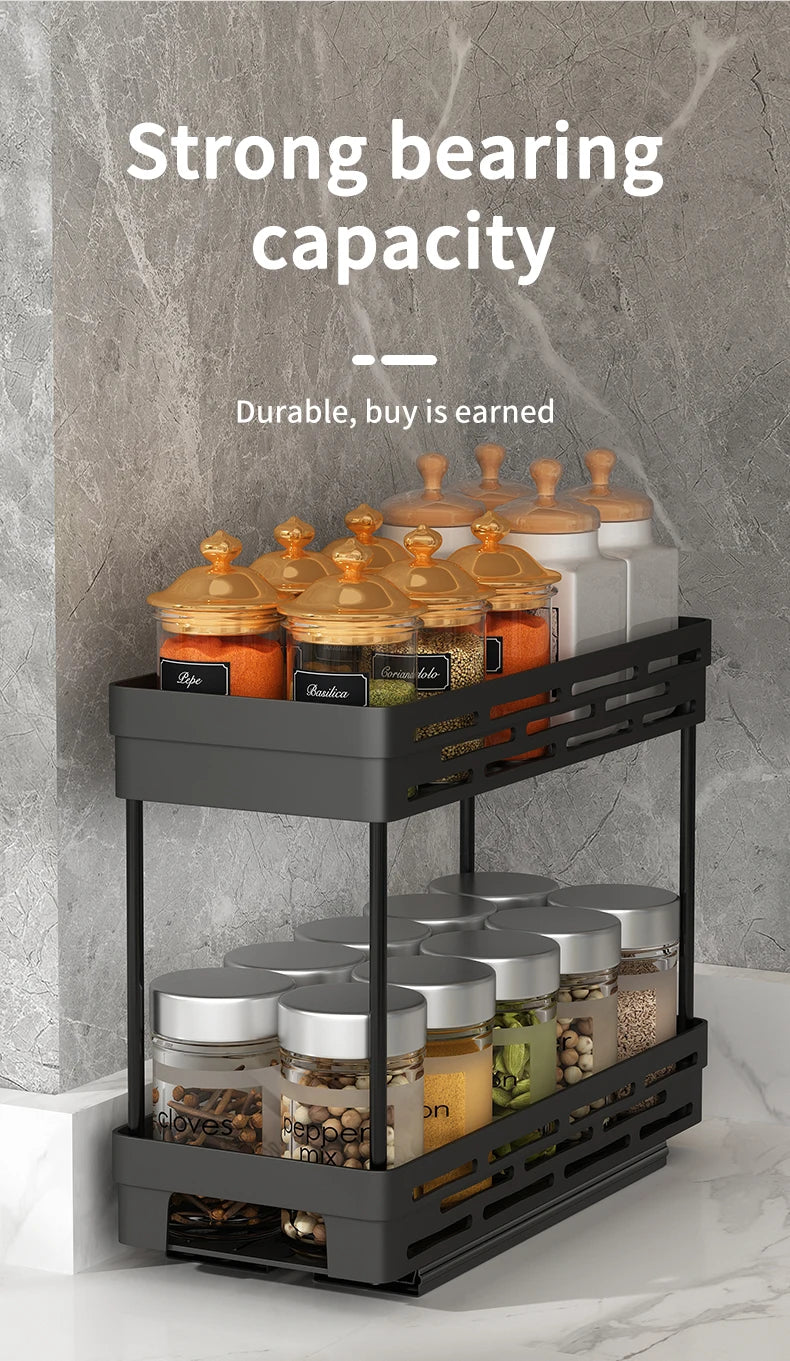 Pull-Out Double Layer Kitchen Organizer