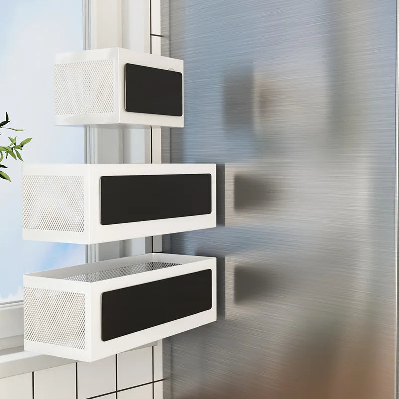 Magnetic Fridge Organizer Shelf – Side Hanging Storage Rack