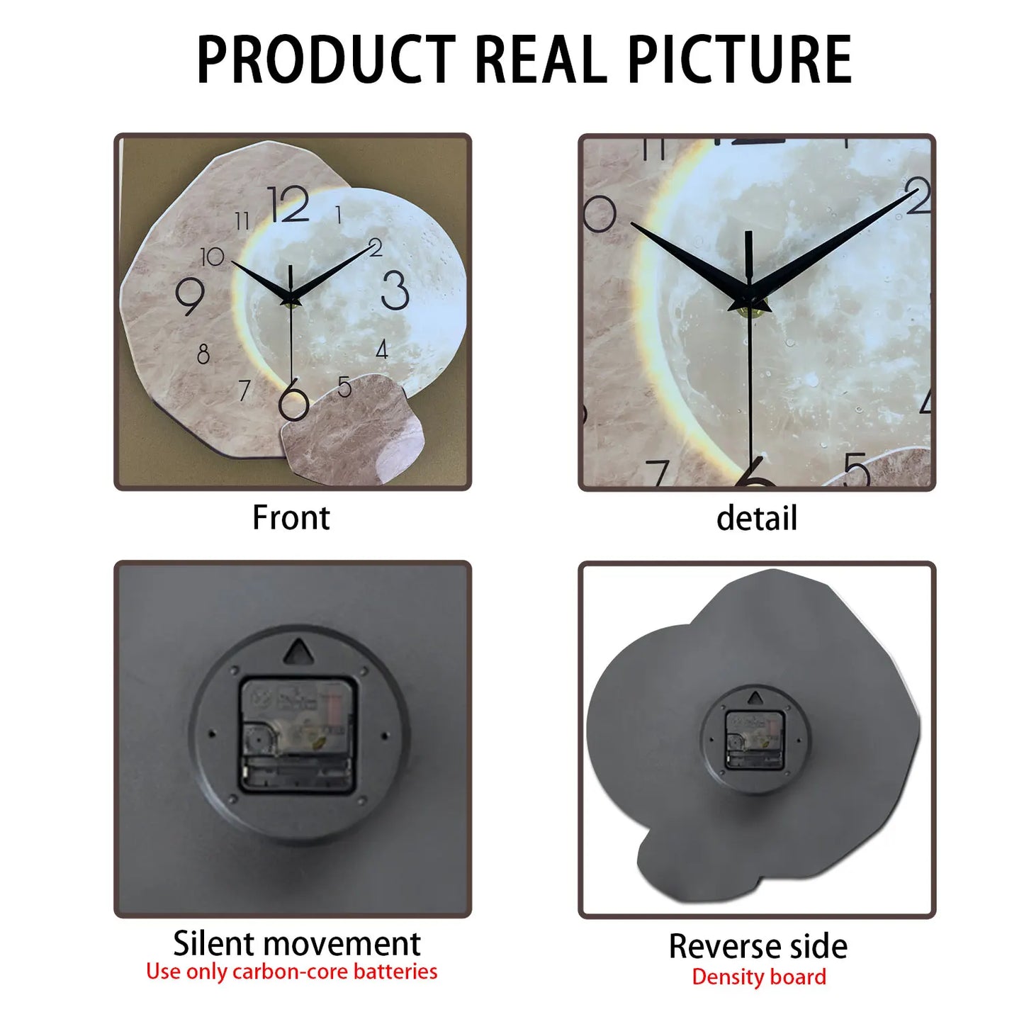 Homevia Modern Silent Wooden Wall Clock