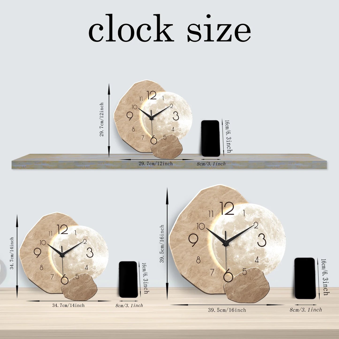 Homevia Modern Silent Wooden Wall Clock