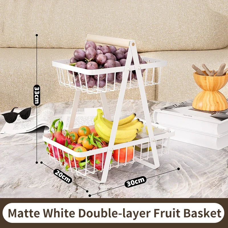 3-Tier Fruit Basket Organizer – Multi-Layer Snack & Storage Rack