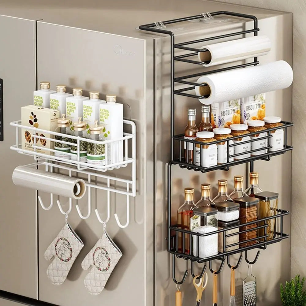 No-Drill Carbon Steel Refrigerator Side Shelf