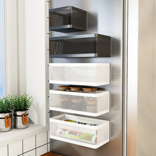 Magnetic Fridge Organizer Shelf – Side Hanging Storage Rack