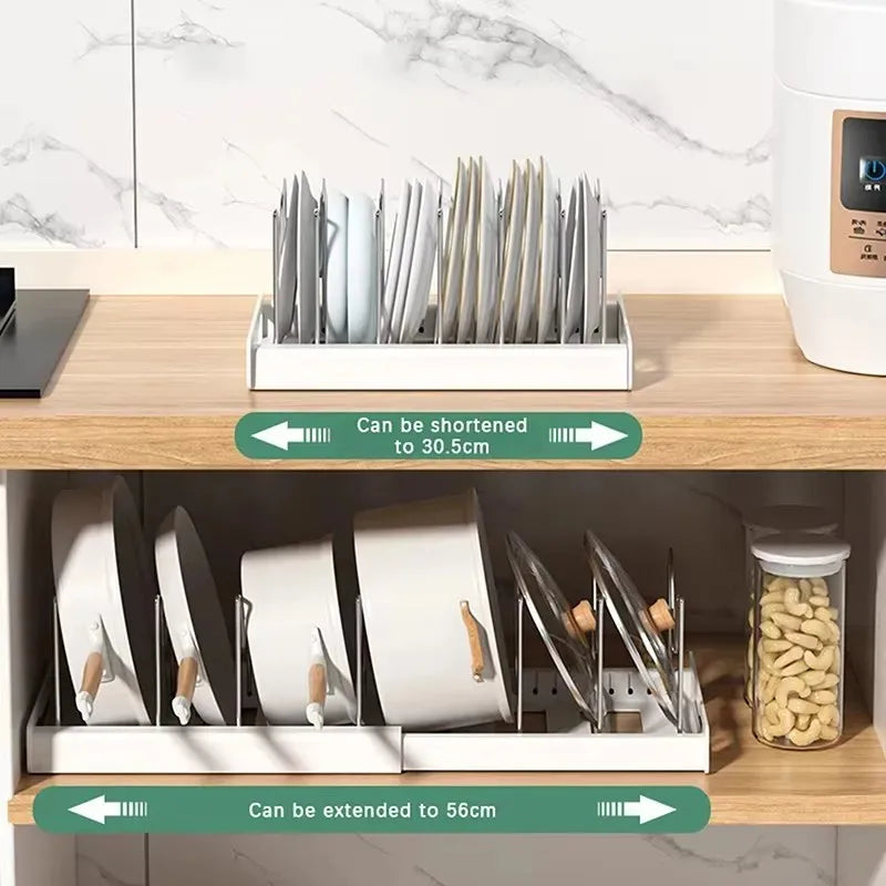 Expandable Pot & Pan Organizer with Adjustable Dividers