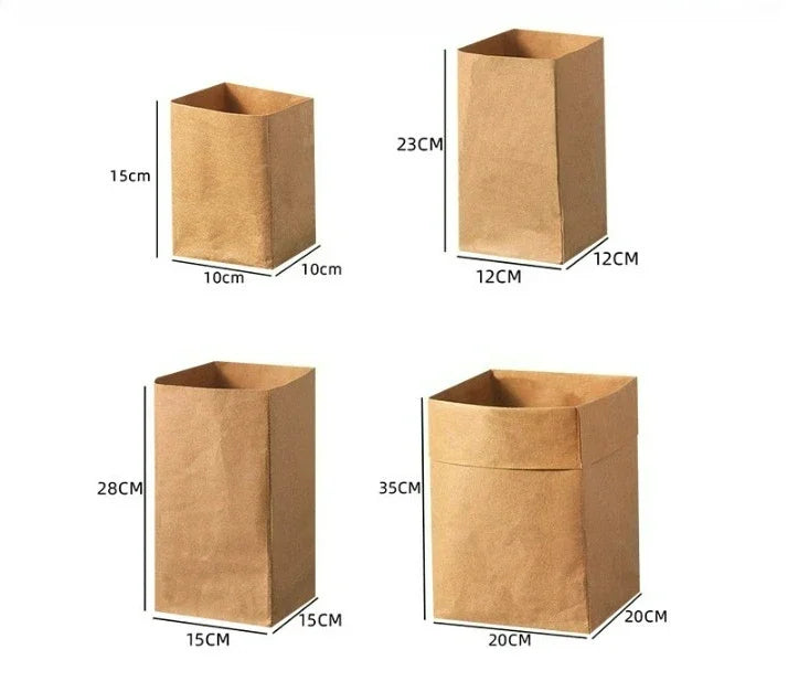 Washable Kraft Paper Bags Set