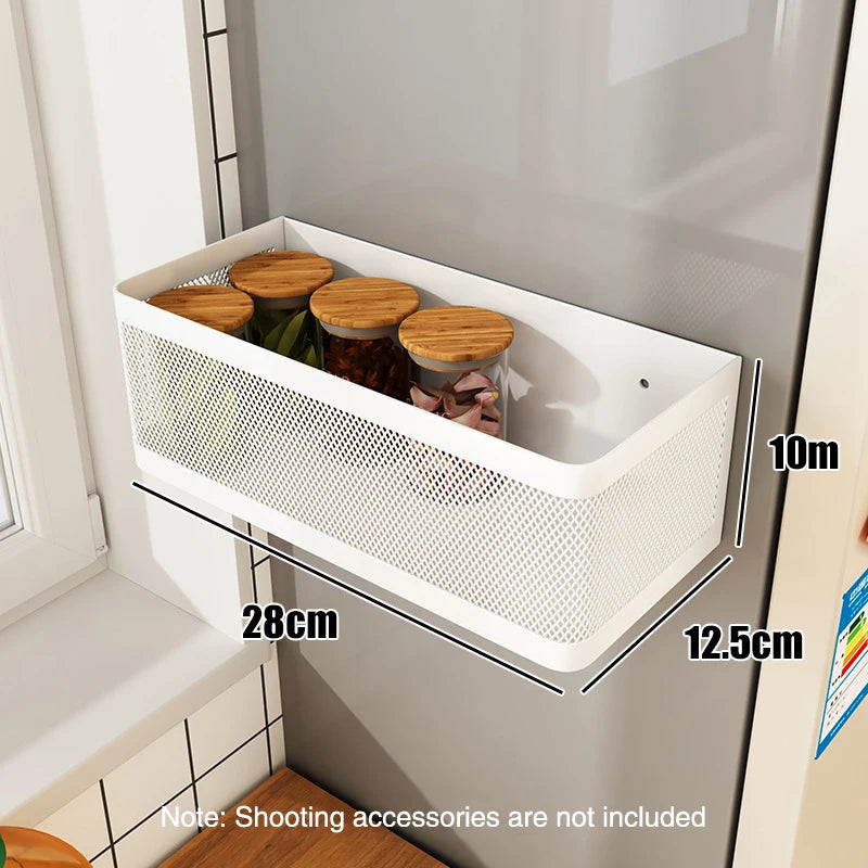 Magnetic Fridge Organizer Shelf – Side Hanging Storage Rack