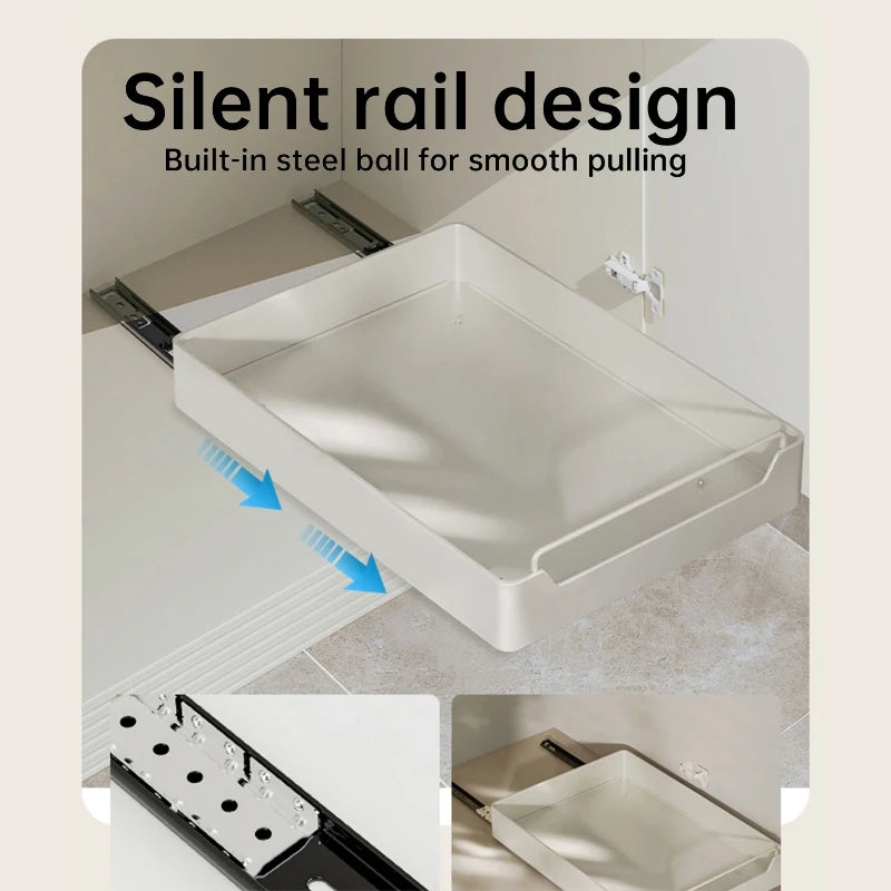 Pull-Out Cabinet Organizer with Sliding Rail