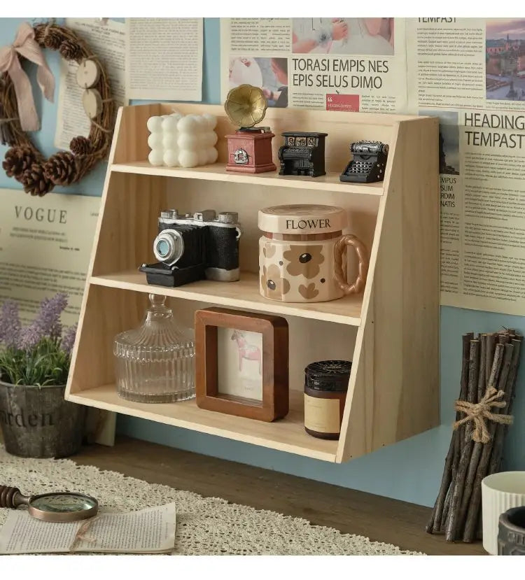 Rustic Solid Wood Cosmetic Organizer