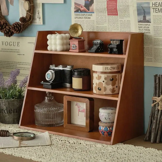 Rustic Solid Wood Cosmetic Organizer