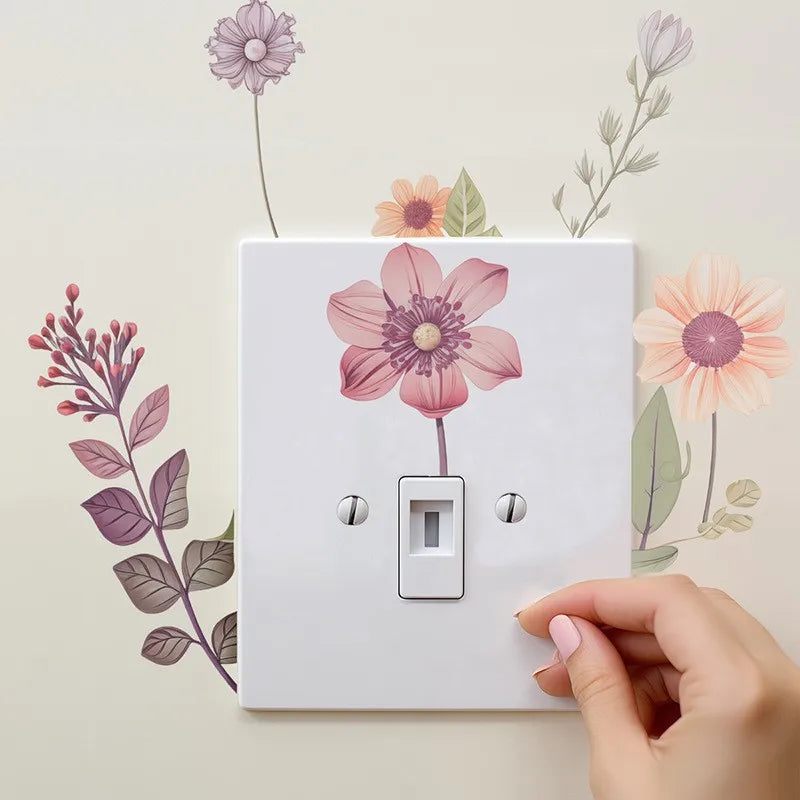 Flower Switch Wall Sticker