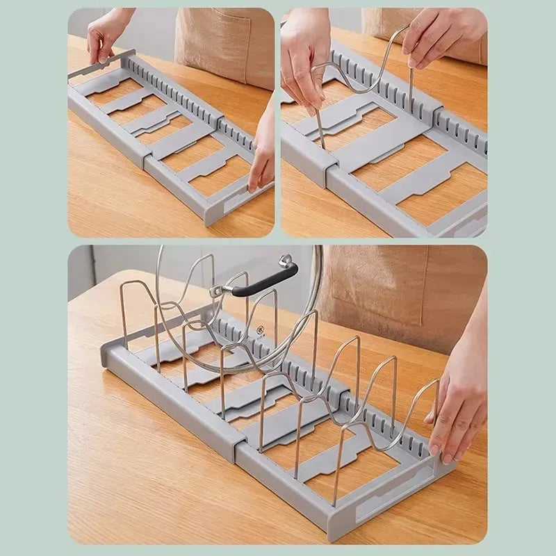 Expandable Pot & Pan Organizer with Adjustable Dividers