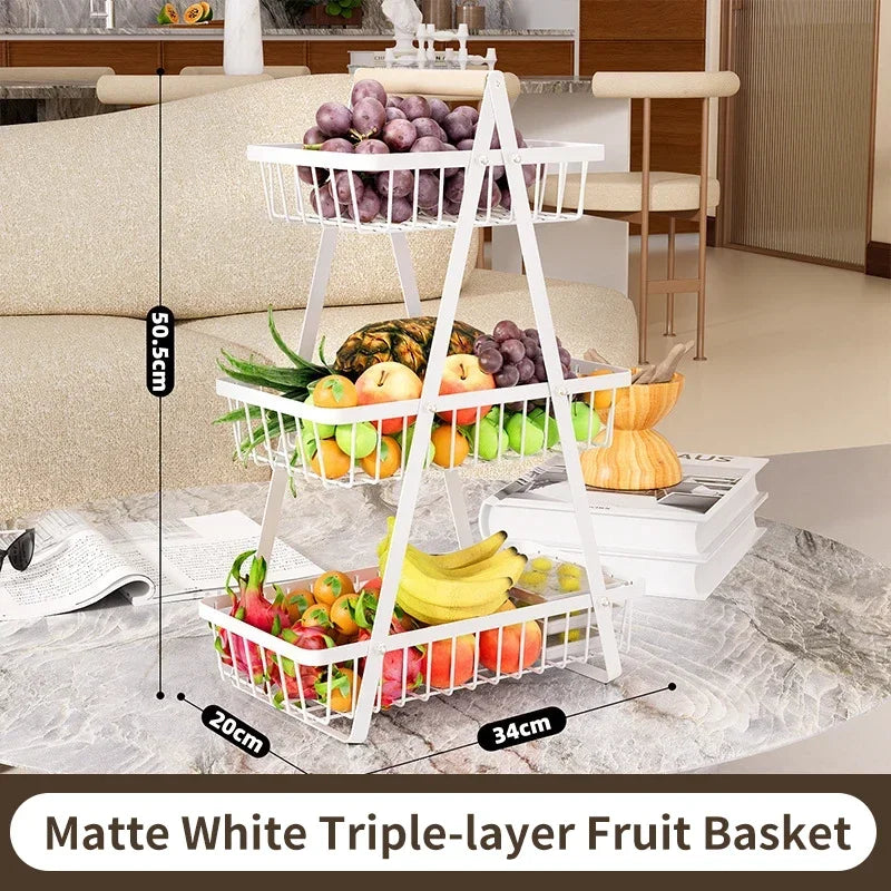 3-Tier Fruit Basket Organizer – Multi-Layer Snack & Storage Rack
