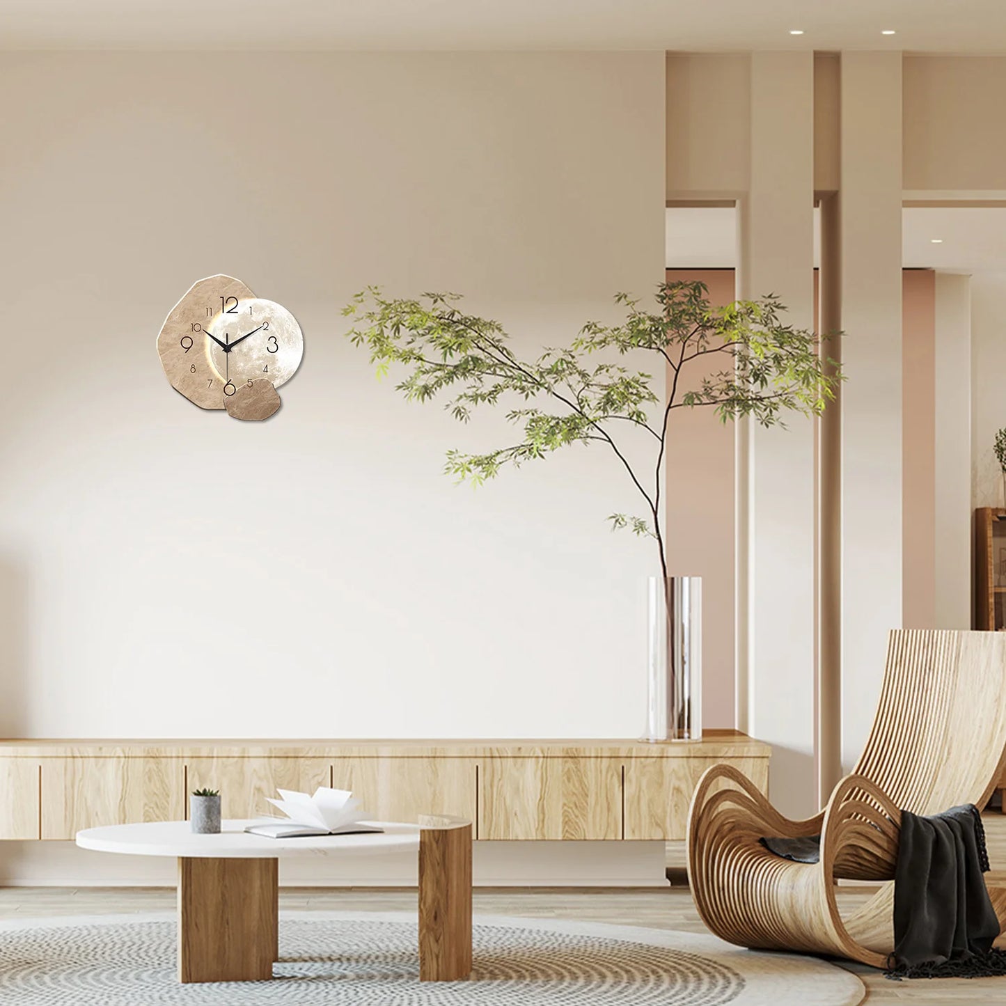 Homevia Modern Silent Wooden Wall Clock