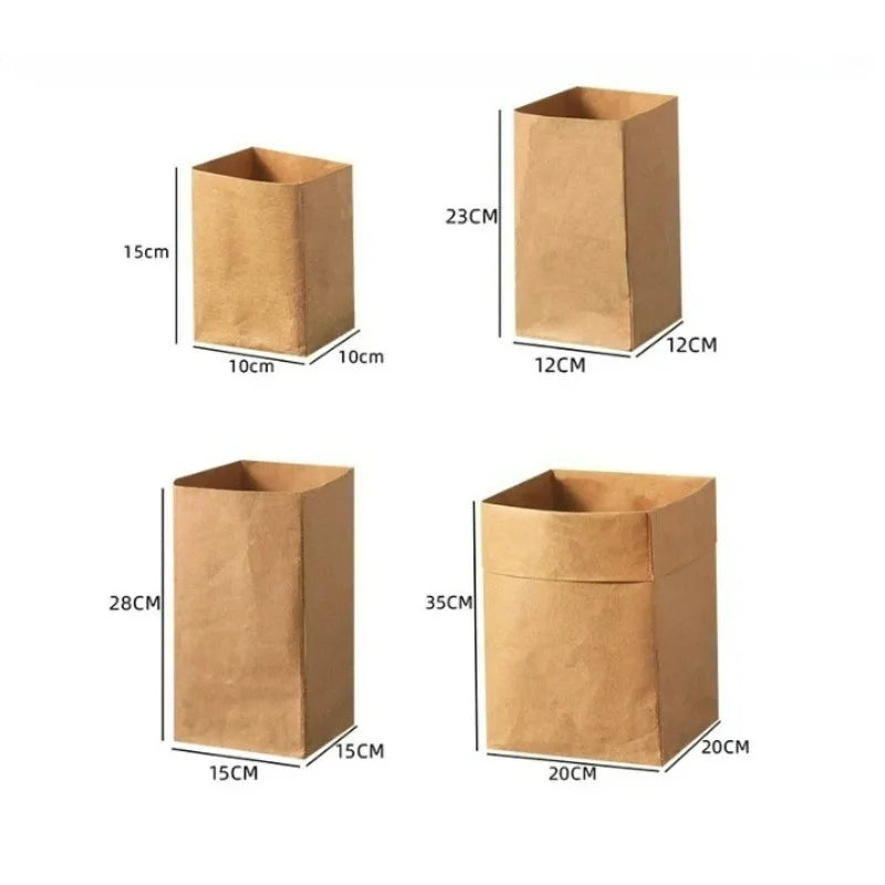 Washable Kraft Paper Bags Set