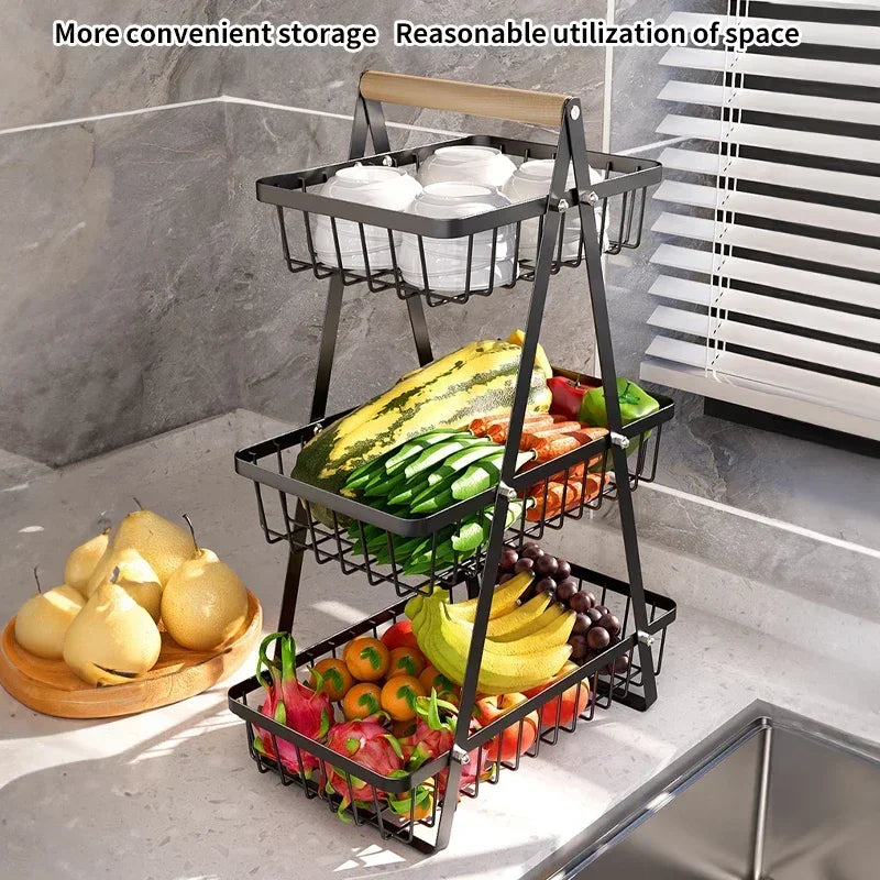 3-Tier Fruit Basket Organizer – Multi-Layer Snack & Storage Rack
