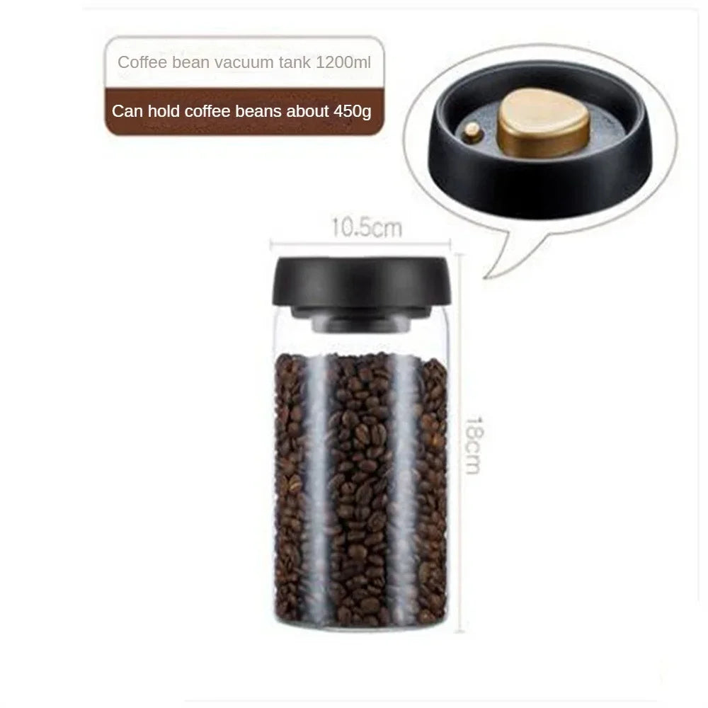 Vacuum Airtight Glass Coffee Container