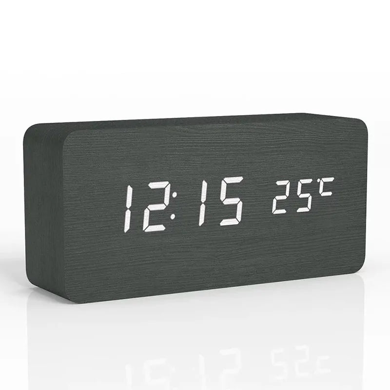 Modern Wooden LED Digital Alarm Clock